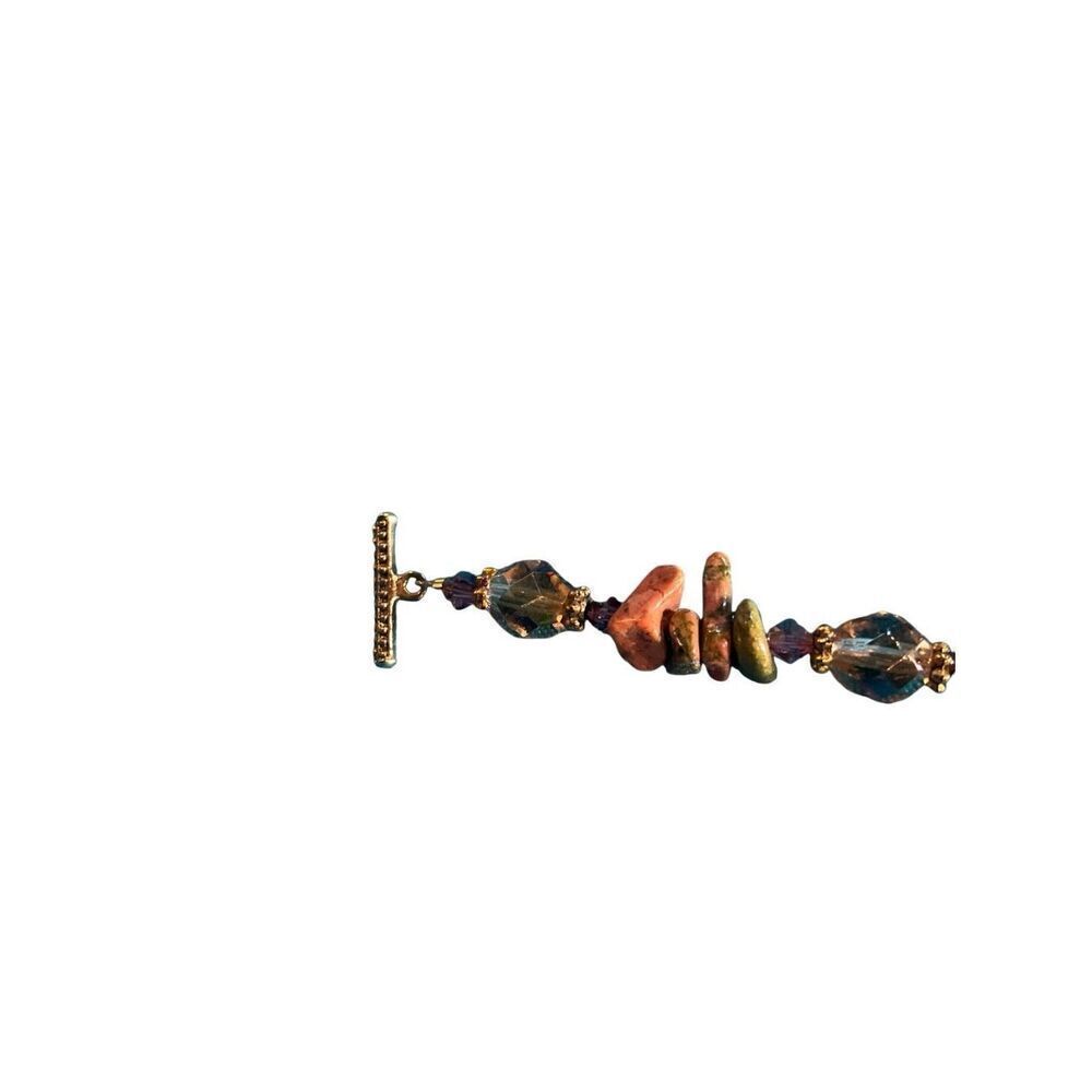 Unakite Jasper Cross Bracelet - Picture 5 of 13